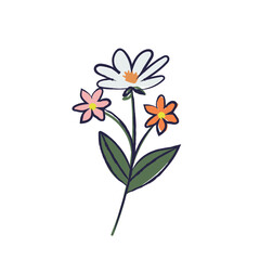 A set of pastel flower vases. Blooming spring flowers in elegant ceramic vases. Flowers in pastel colors. eps 10.