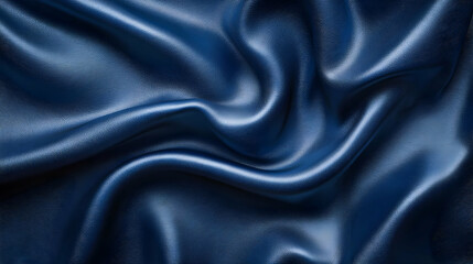 Obraz premium Blue Leather Texture Background - Closeup of Smooth, Wrinkled Fabric
