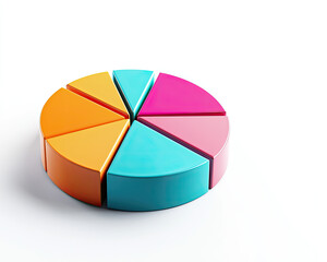 Obraz premium Colorful pie chart model made from soft materials, ideal for educational purposes and presentations on data and statistics.