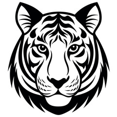 Fototapeta premium Tiger head logo vector illustration.