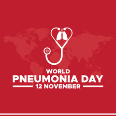 World Pneumonia Day, 12 November, greeting card, stock illustration, vector graphic World Pneumonia Day, World Pneumonia Day editable template. 