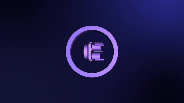 3D text animated on deep  blue background