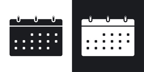 Calendar solid vector icon pack