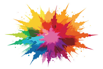 Colorful powder explosion , isolated on a white background.