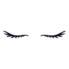 Eyelashes icon vector. Closed eyes illustration sign. Makeup symbol or logo.