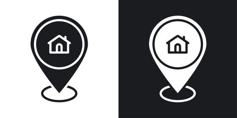 Home location solid vector icon pack