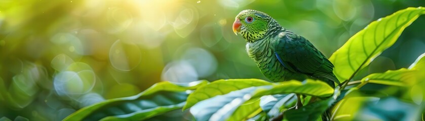 Obraz premium Ecotourism trips focused on sustainability and conservation, green and responsible, Nature, Soft greens, Photograph, Environmental travel