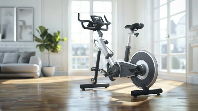 Modern Indoor Stationary Exercise Bike in a Home Setting