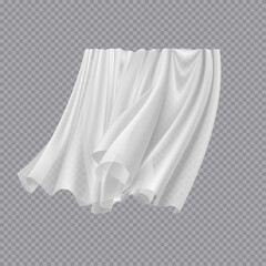 Floating elegant white fabric, cut out