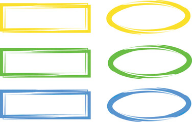 colorful circle and rectangle frames