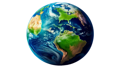 3D Earth A Celestial Sphere on a Pristine Canvas