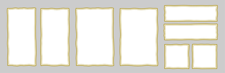 手書き風シンプルな金色フレームセット