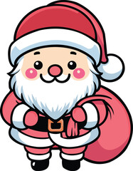 Adorable Santa Claus Character Illustration