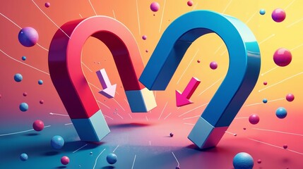 Fototapeta premium Dynamic Visualization of Magnetic Forces in Action