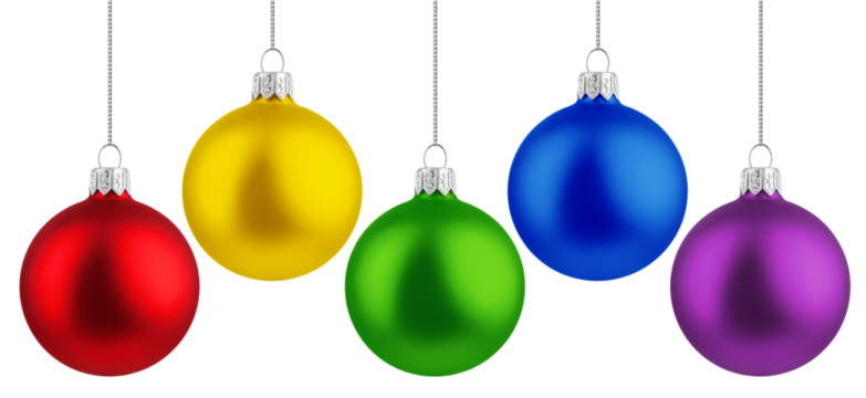 Christmas Ball, colourful bauble, isolated on white background, full depth of field