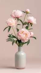 Fototapeta premium Pink Peonies in a White Vase 