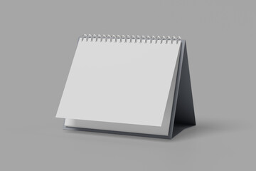 Blank calendar on gray background for mockup and print designs