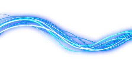 Vibrant Blue Light Motion on a transparent background