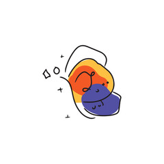 Line art butterfly isolated on white background.