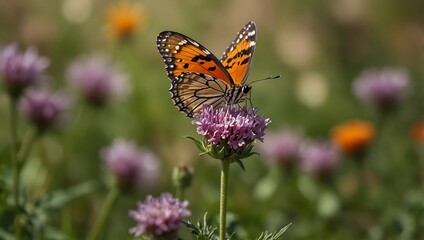 Obraz premium butterfly on flower