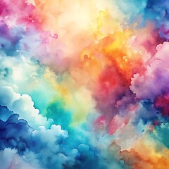 Colorful watercolor background, Wallpaper, Photo for post banner. Ai Generated

