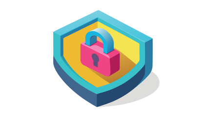 Secure icon isolated 3d render illustration