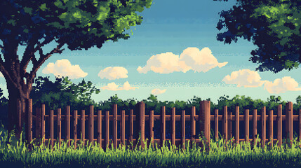 Obraz premium Fence Pixel Art
