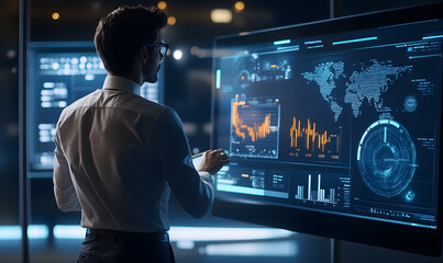 Futuristic Business Collaboration: AI-Driven Strategies, Augmented Reality Insights, Virtual Reality Simulations, and Holographic Financial Data for Smart Office Innovation