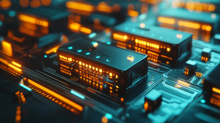  At the center, feature a sleek, modern battery pack that exudes a futuristic look.