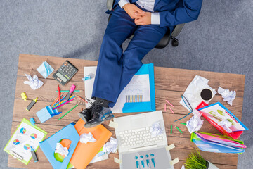 Overworked businessman