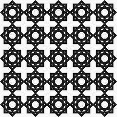 Black White Moorish Tile Seamless Pattern 