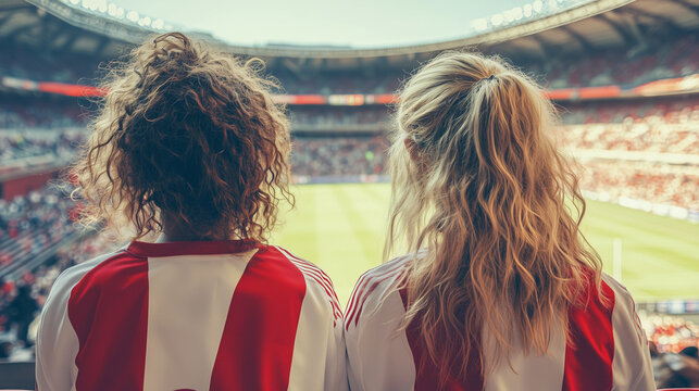 Two Friends Supporting Their Team in the Stadium