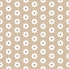 Fototapeta premium Daisies on Brown background, Seamless Repeat Pattern 