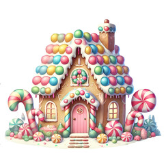 Naklejka premium fairy tail house - candy house