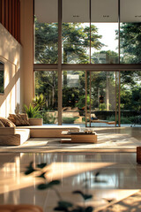 Fototapeta premium A sophisticated modern living room with elegant furnishings