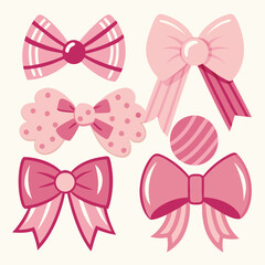 set of bows set of pink bows