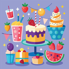 birthday party set party sticker set 