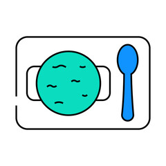 spinach soup line icon vector. spinach soup sign. isolated symbol illustration
