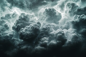 A mesmerizing view of storm clouds that swirl and roll across the sky, capturing the essence of nature's power and the ominous intensity of a brewing tempest.