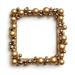 Modern glass New Year picture frame with floating champagne bubbles design around the edges isolated on white background 