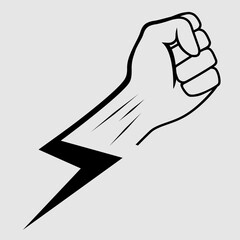 Fist, hand, proletarian protest symbol. Vector illustration