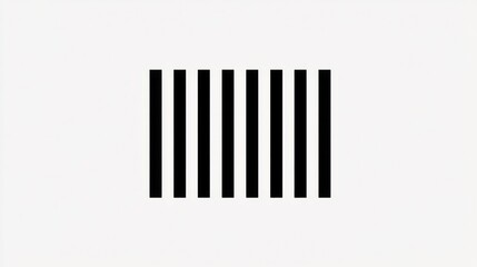 Clean barcode icon with sharp black lines, isolated on a plain white background