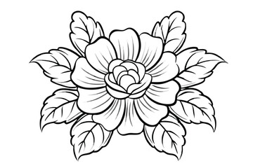 Flower embroidery cut out element   isolated on a white background.