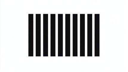 Vector barcode icon in black with vertical lines, isolated on white background