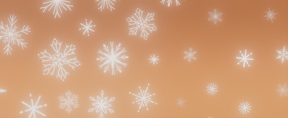 White Snowflakes on an Orange Background