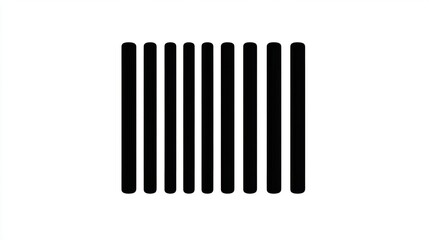 Vector barcode icon in black with vertical lines, isolated on white background