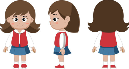 Cute Kids Set with Multiple Pose Illustrations Vectors Design