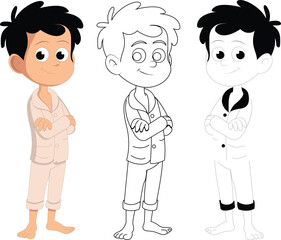 kids Vector, Line Art, Color Cartoon Characters