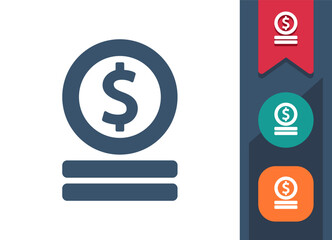 Money - Coins, Coin Stack Icon