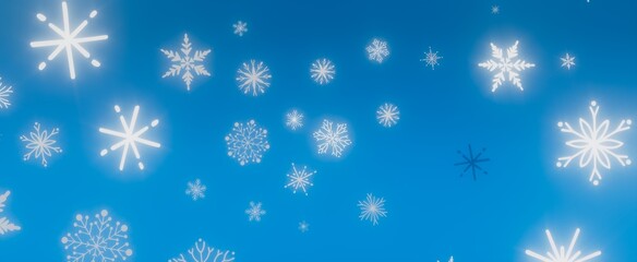 Winter Snowflakes on a Blue Sky